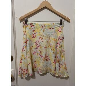 REISS Yellow Floral Flowy Mini Skirt |‎ 6